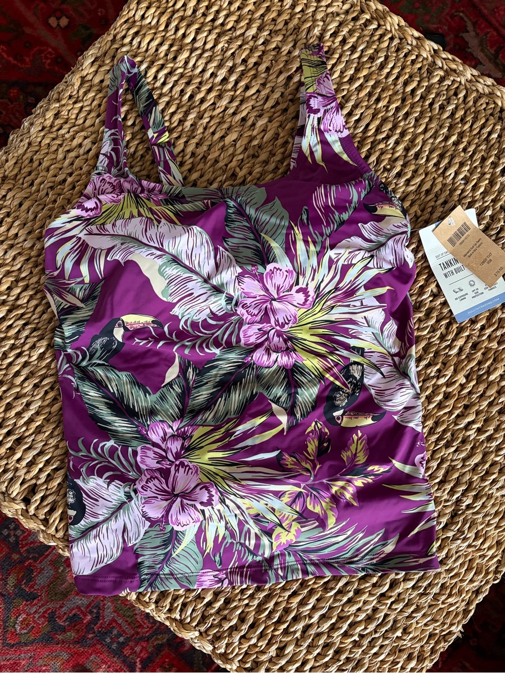 NWT Duluth Trading Co Swimsuit Tankini Top Swimskirt Toucan Tropical Print 6